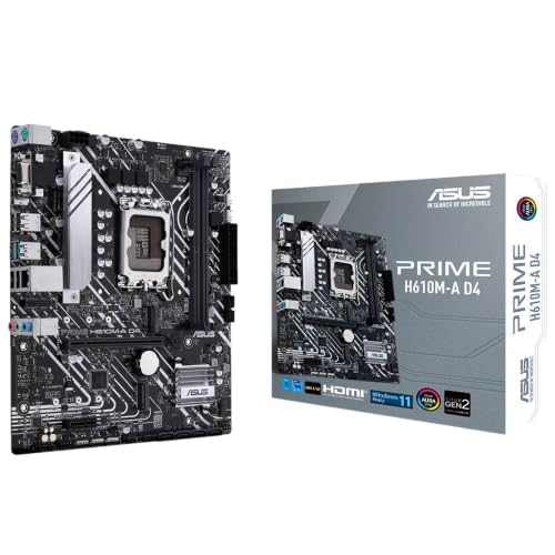 Image of ASUS Prime H610M-A D4 Gaming Motherboard Socket Intel LGA 1700 (Intel H610, mATX, DDR4 Memory, PCIe 4.0, 2x M.2, Addressable Gen.2 Header, Aura Sync)
