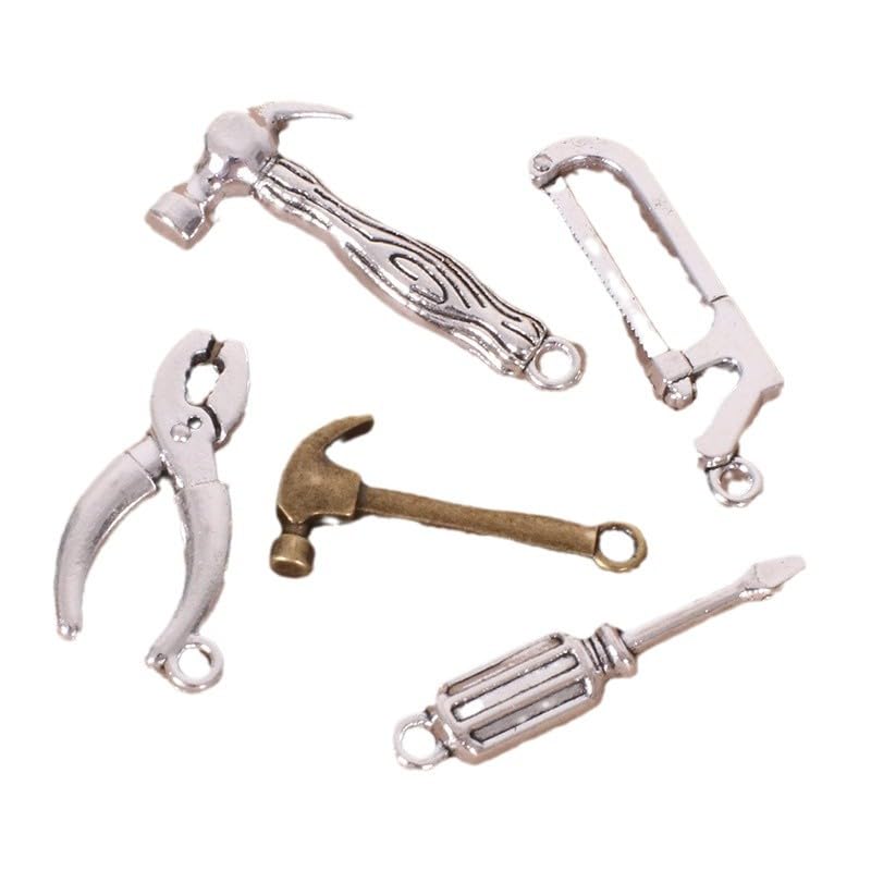 11 Stück Miniatur Reparatur Werkzeuge Mini Tool 1/12 Puppenhaus Zubehör Mini Wartung Werkzeuge Pretend Spielen Spielzeug mit Schraubenschlüssel Schere und Hammer aus Metalllegierung für DIY