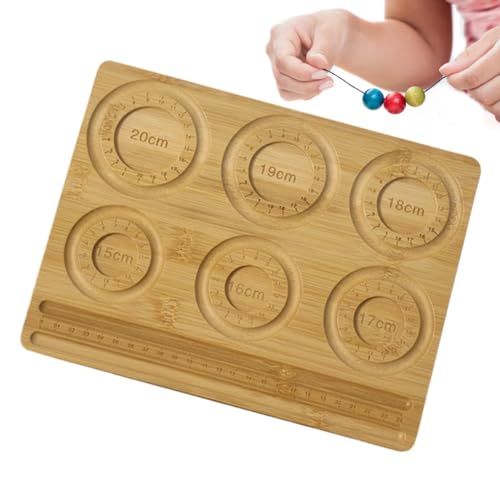 Raypontia Perlentablett Für Armbänder,26,3X20X1Cm Perlentablett Aus,Holzperlenbrett-Tablett,Armband-Vorlage Aus,Perlenbrett Zur Schmuckherstellung,Armband-Design-Tablett Für Anfänger