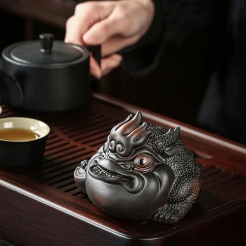 Animal de Compagnie thé Crapaud Doré en Sable Violet ENGENDER d'Art Chinois - 4