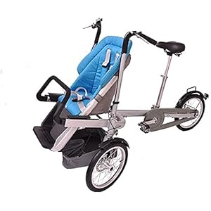Zhiding Babykar 3 in 1 Opvouwbare buggy 6-wheeler, kinderwagen met extra grote luchtwielen, voor kinderen schakelbare fietswalking, lange reis voor pasgeboren en peuter (Color : Blue)