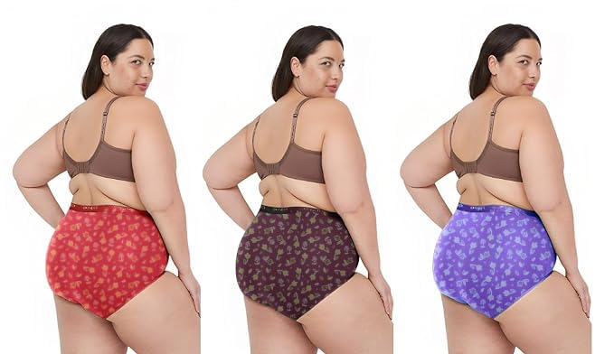vyapak creation Pack of 3 Women's Antibacterial Soft Hipster Panty for Regular Use | 100% Cotton | Grip Fit | Printed Comfortable Panties for Girls, Ladies-picture-35