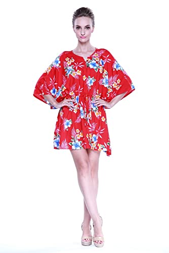 Image of Matchable Family Hawaiian Luau Men Women Girl Boy Clothes in Hibiscus Red