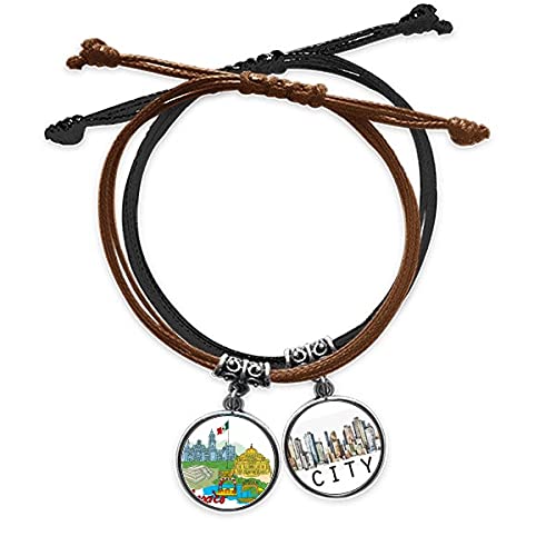 Bracelet Mexique cadeau ideal en cuir et corde souvenir sites touristiques