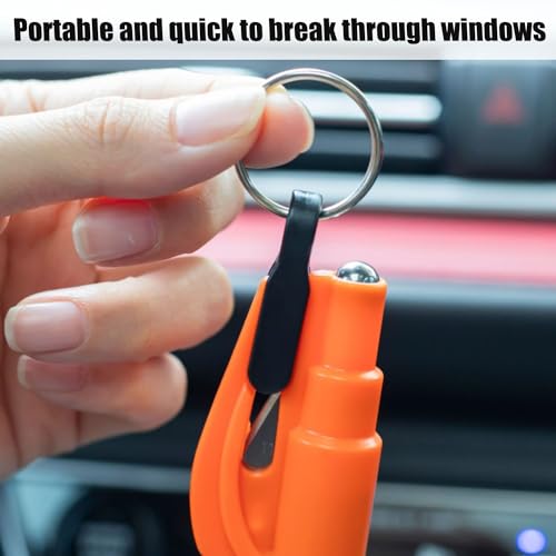 8 x 2-in-1-Auto-Fluchtwerkzeug, Rescue Tool, Auto-Sicherheits-Schlüsselanhänger, Notfallhammer Auto, Fensterbrecher, Federkörner Mit Gurtschneider, Window Breaker, Rettungswerkzeug