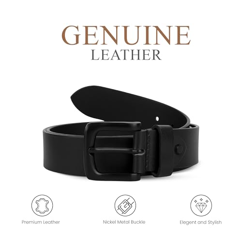 Image of Genuine Leather Belt for Men Formal & Casual Wear - Belts for Men Leather Original, Durable Buckle - Belt for Man - Gift for Husband, Father, Friend