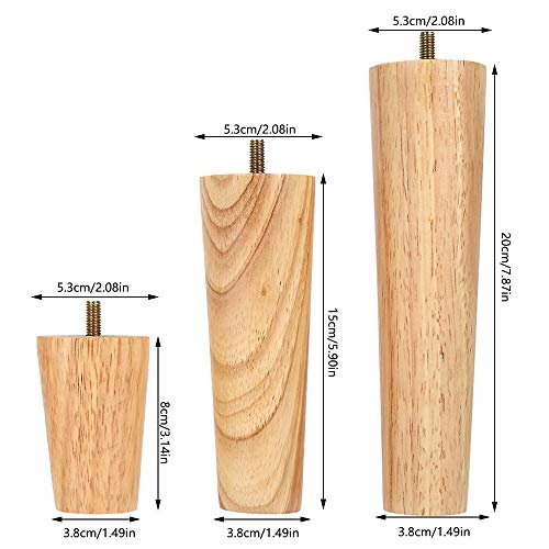 You's Auto 4 Pezzi Gambe Mobili in Legno Rotonde