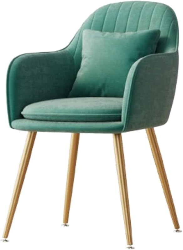 SLLS ダイニングチェア アームチェア メイクアップチェア ゴールド脚付き 肘掛け付き ベルベット素材 レジャー用 北欧スタイル
