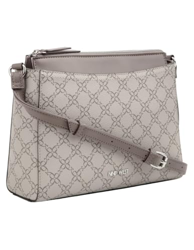 Nine West Bowie Mini Top Zip Crossbody, Deisgner Mano, Moda, Bolso de Hombro, Color Negro para Mujer, Logotipo de Ceniza, Small Nine West Bowie Mini Top Zip Crossbody, Deisgner Mano, Moda, Bolso de Hombro, Color Negro para Mujer, Logotipo de Ceniza, Small