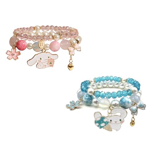 Matching Bracelets Set Cinnamoroll Crystal Beads...