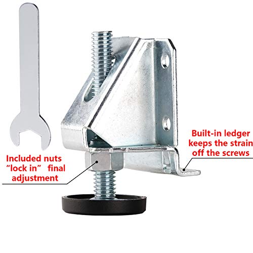 Anwenk Leveling Feet Heavy Duty Furniture Levelers Adjustable Table Leg Leveler W/Lock Nuts For Furniture,Table, Cabinets, Workbench,Shelving Units And More #TOP3
