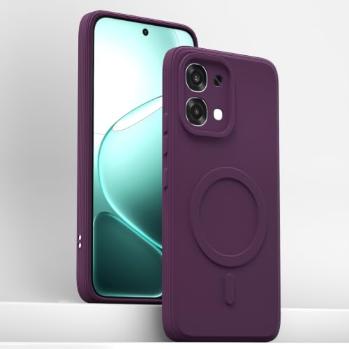 Image of Pikkme Back Cover for Oppo F31 5G / Oppo F33 5G Soft Matte Silicone | Slim Fit | Mag-Safe Design (Mag-Safe Not Support) Camera Protection Bumper Case (Purple)