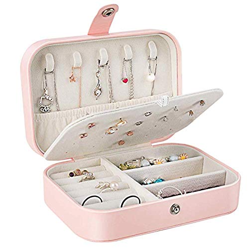 Preisvergleich Produktbild Rsjbd Jewellery Box, Kunstlederschmucketui für Damen- und Mädchenringe, Ohrringe, Aufbewahrungsboxen für Schmuck zum Organisieren von Halsketten