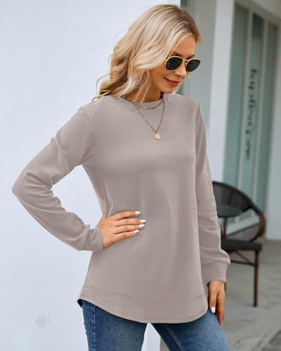 Image of MOLERANI Sweatshirts for Women Casual Long Sleeve Crewneck Shirt Tunic Tops | Pullovers, Soft Lightweight Warm Fabric, Loose Fit, Fall Winter Trendy Clothes, Daily Wear, Workout, Outdoor Outfits
