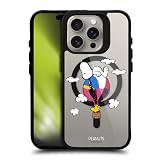 Head Case Designs Licenza Ufficiale Peanuts Palloncino di Woodstock Snoopy & Freunde Black Shockproof Bumper Case [Military Grade] Compatible with Apple iPhone 15 Pro and Compatible with MagSafe