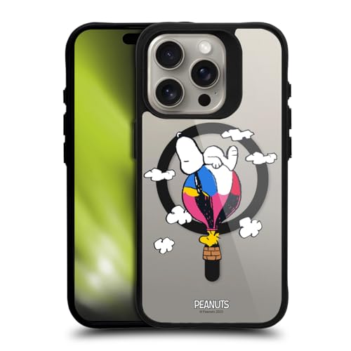 Coque iPhone 15 Pro Peanuts MagSafe bumper antichoc rigide noir Woodstock
