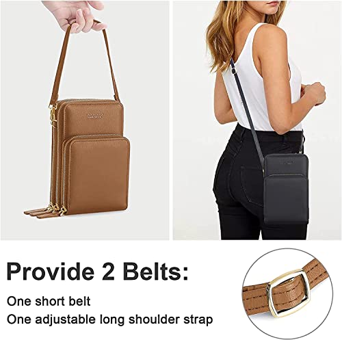 Image of BOSTANTEN Girls Women Women's Wallet Sling Crossbody Bag for Mobile Cell Phone Holder Pocket Wallet Wallets Hand Purse Clutch Crossbody Sling Bag for Women Womens Girls