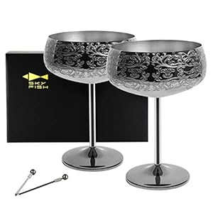 SKY FISH Martini Gläser 2er Set schwarz