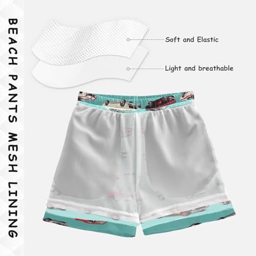 American Muscle Racing Car Boys Swim Trunks Vintage Pixar Cars Race Toddler Beach Board Shorts Baby Summer Bathing Suit 3T Multicolor4