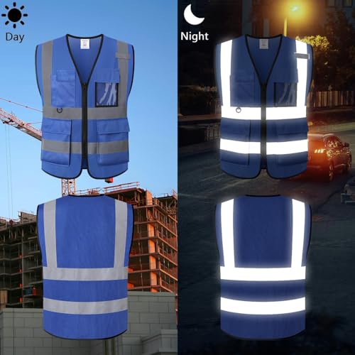 Image of Safety Vest for Men Women Hi Vis Vest with Pockets Mesh High Visibility Vests Meets ANSI /ISEA Standards