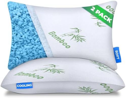 Sleepavo Adjustable Cooling Pillows Queen Size Set of 2 Pack - Ex...