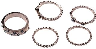 WM & MW 5 Pcs Women Rings, Fashion Bohemian Rose Gold Stackable Ring