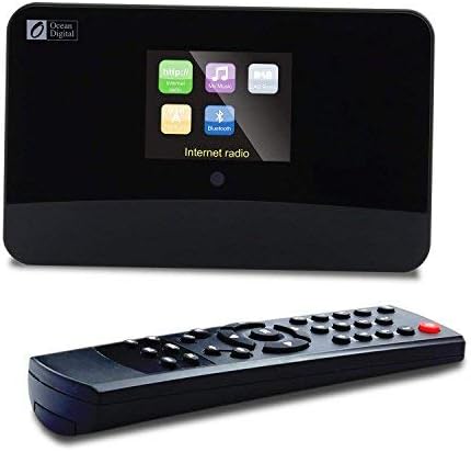 Ocean Digital WiFi Internet Radio FM Tuner Adaptor Model WR03 Spotify Bluetooth Receiver 2.8" Color Display Audio and Digital Output Remote Control APP-Black