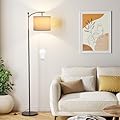 60" Floor Lamps with 3 Color Temperatures, Adjustable Grey Shade with Black Pole, Tall Lamps for Living Room, Bedroom, Office, Classroom, Dorm Room - 9W Bulb Included