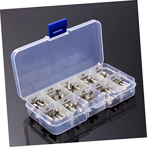 Kit de fusibles de vidrio de acción rápida Angoily 200 piezas con valores variados de amperaje para uso automotriz miniatura 3