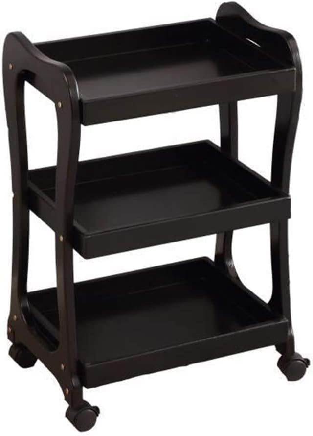 Trolley Bar Serving Cart, Wine Cart for Home Kitchen Hotel Kitchen Trolley Cart, Serving Cart for Home, Utility Rolling Serving Carts, with 3 Tier Storage Shelv