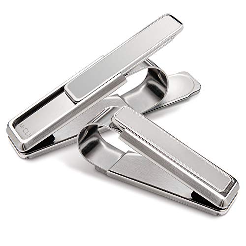 Stainless Steel Money Clip - Cash and Credit Card Holder for Men - Minimalist Slim Wallet Alternative