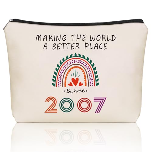 18th Birthday Makeup Bag For Teen Girls Gifts: Cute Cosmetic & Toiletry Pouch For Her,Sister, Nieces, Girlfriends, Friends, Daughters .Ideal Inspirational Gift For Birthday, Travel.