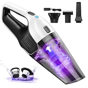 NeriMamts Handstofzuiger accu zonder zak, 2600 mAh tafelstofzuiger mini auto stofzuiger draadloze hand, dierenharen autostofzuiger voor thuis op de bank 30 min lange looptijd accuzuiger