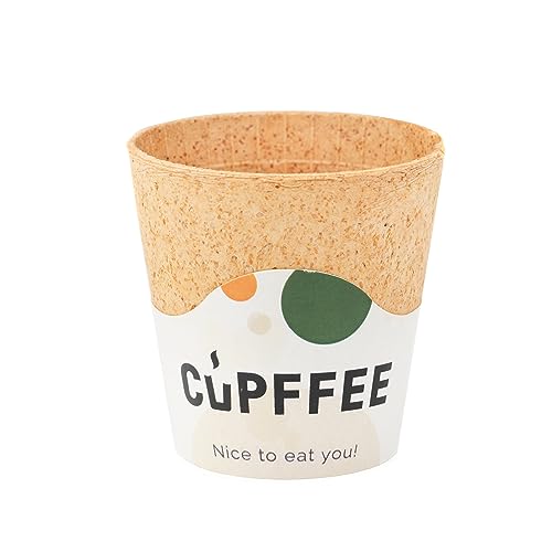 Wisefood Lot de 12 tasses à café comestibles 220 ml – Tasses à café, dessert, gaufré, alternative idéale aux gobelets en plastique, papier ou jetables