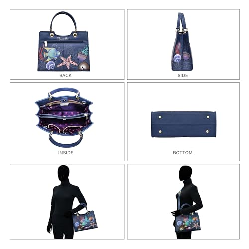 Image of Anuschka Women's Original Hand-Painted Genuine Leather Medium Satchel
