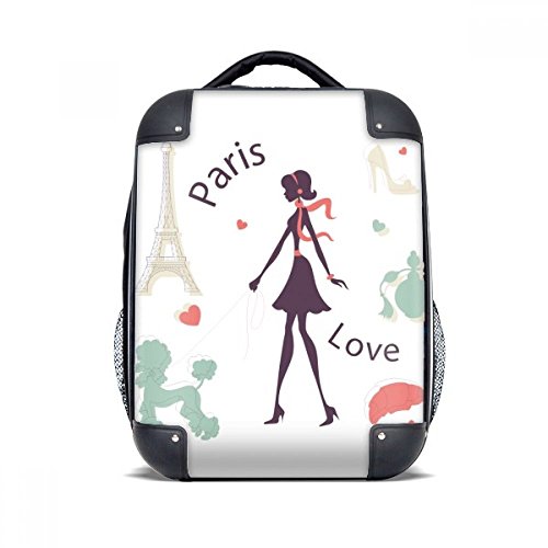 Sac à dos Tour Eiffel rigide contre les chocs d'ordinateur portable 15"