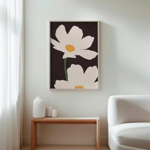 Toile florale minimaliste moderne pour sublimer le design du salon