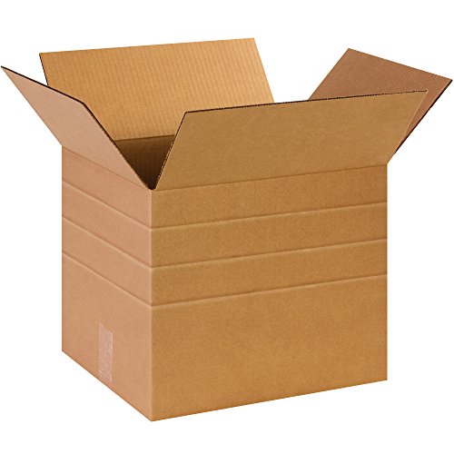 Image of Ship Now Supply SNMD141212 Multi-Depth Corrugated Boxes, 14 inchL x 12 inchW x 12 inchH, Kraft (Pack of 25)