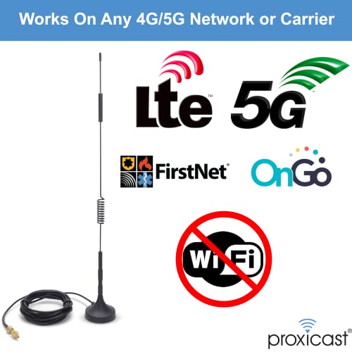 Image of Proxicast 4G /5G External Magnetic Antenna - 7 dBi Loaded Coil with SMA & TS9 Connectors Compatible with AT&T Nighthawk, Verizon Jetpack, Cradlepoint, Pepwave, MoFi, Digi, Sierra (ANT-124-95G-2PK)