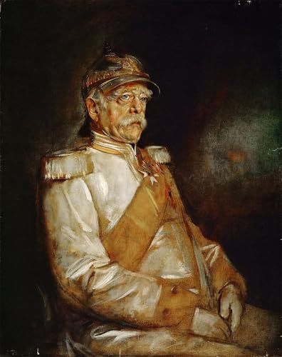 Peinture murale Bismarck en uniforme casque prussien toile 60x90cm