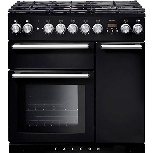 Falcon Nexus 90 Cuisinière Cuisinière à gaz A Noir, Chrome - Fours et cuisinières (Cuisinière, Noir, Chrome, Rotatif, Devant, Électronique, LCD)