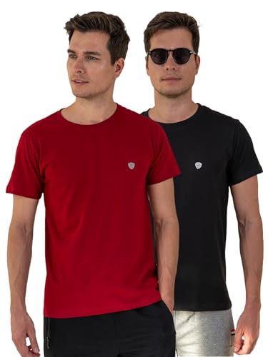 Image of Lux Cozi Men's Cotton Solid Regular Fit T-Shirt