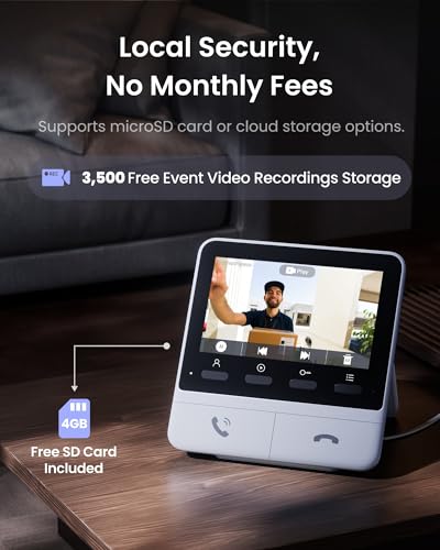 Image of SwitchBot Video Doorbell Camera Wireless with Monitor, No Subscription, 4.3 Inch Screen, Battery Powered, Head-to-Toe View, 2K FHD, 2-Way Audio, Motion Detection, Works with Alexa /Goole /Home Assistant