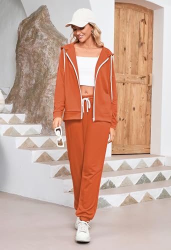 TOLENY Women's 2 Piece Workout Sets Tracksuit Hooded Sweatshirt and Long Jogger Pants Sweatsuit Outfits4