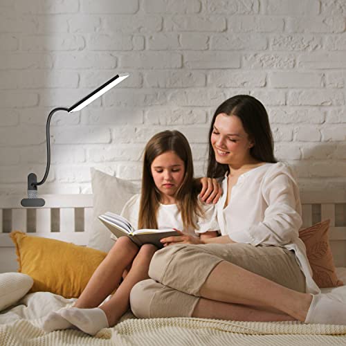 Raoyi Led Desk Lamp, 5W Usb Clip On Light Eye-Caring Reading Clamp Table Lamp With 48 Leds Flexible Gooseneck, 3 Color Modes And 14 Brightness Levels For Office Bedroom Study (Black) #TOP7