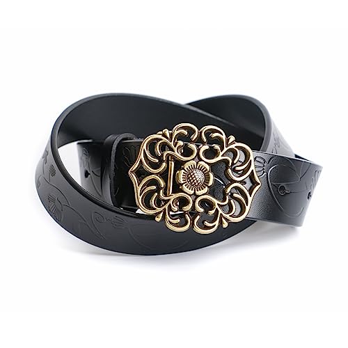 Women Genuine Leather Vintage Waist Belt for Dress Jeans