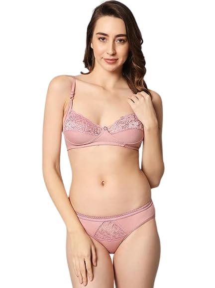 Women’s Cotton Stylish Non Padded Bra Panty Set for Honeymoon and Special Night Pack of 1 (Bra and Panties 1 Set)-image-45