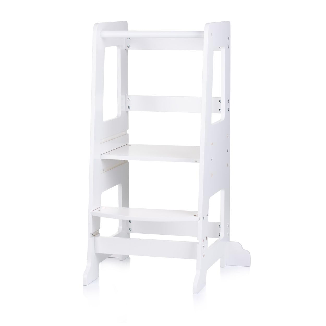 Chipolino Kinder Lernturm Stehhilfe Holz Tritthocker Trittstufe höhenverstellbar weiß