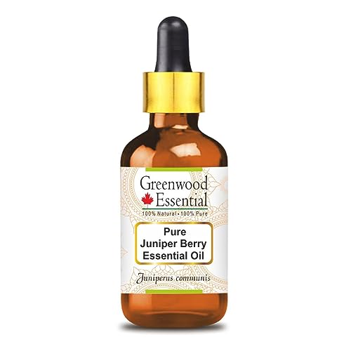Image of Greenwood Essential Juniper Berry Essential Oil (Juniperus communis) with Glass Dropper Pure | Non-Sticky | Non-greasy | Lightweight | Men & Women | All Skin Types | Steam Distilled 15ml