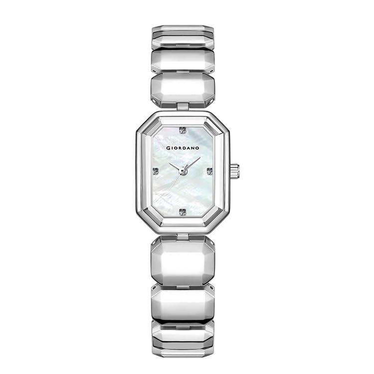 Giordano Stylish Analog Watch for Women with Octagonal Dial, Crystal Hour Markers and Bracelet Style Strap